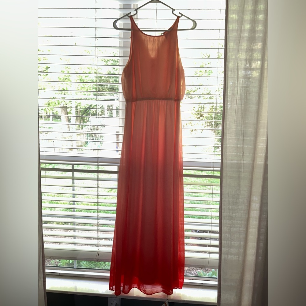Lauren Conrad Peach Ombré Maxi Dress